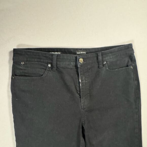 Talbots Women's Classic High Waist Slim Straight Ankle Jeans Black Raven Wash 12 - Picture 3 of 9